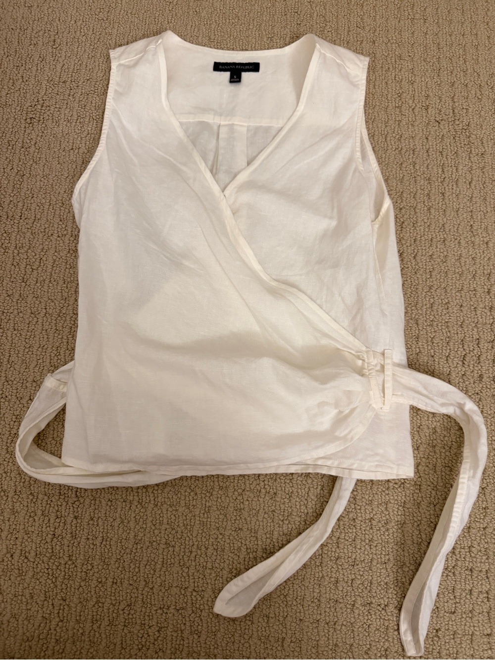 Banana Republic Cream Linen Wrap tank top